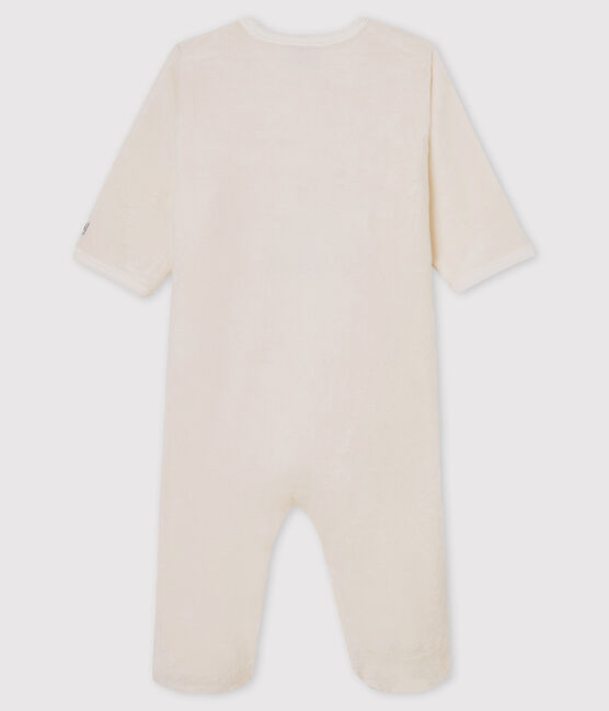 Tutina imbottita orso bebè in pile bianco MARSHMALLOW