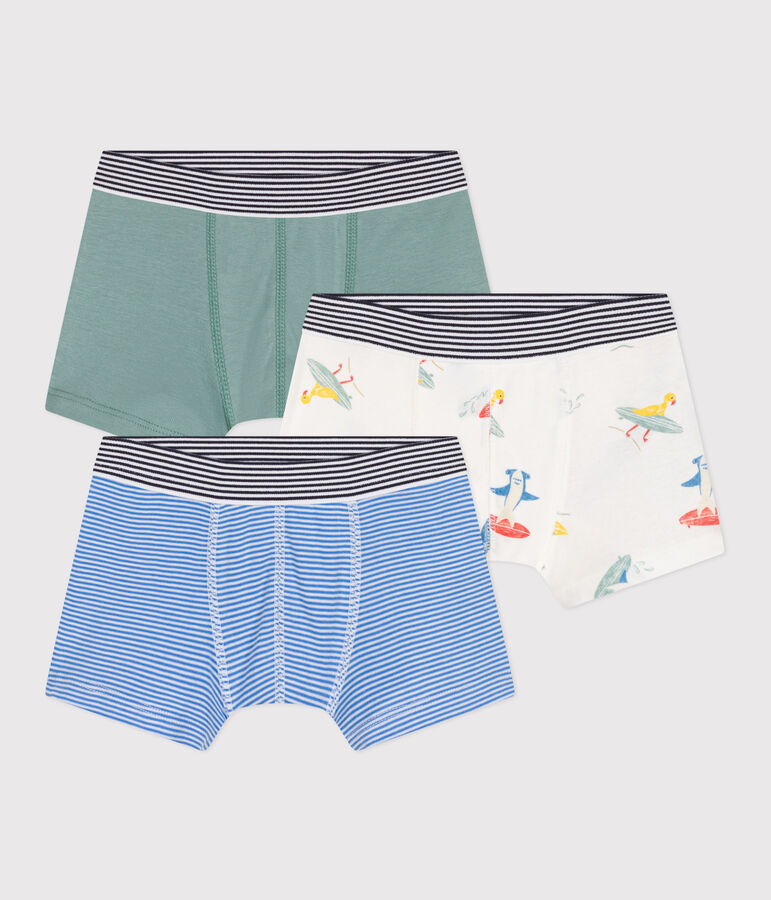 Set di 3 boxer in cotone con surfisti stampati bambino multicolore