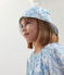 Capeline enfant fille en popeline imprimé blu MARSHMALLOW/ PORCELANA