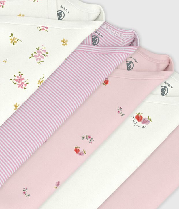 Set di body incrociati a maniche lunghe in cotone fantasia neonato multicolore