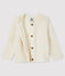 Cardigan lana e cotone bebè bianco MARSHMALLOW