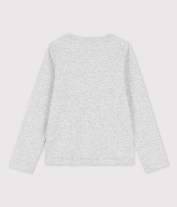T-shirt bambina/bambino a maniche lunghe grigio