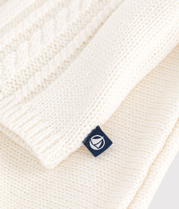 Cardigan in lana e cotone neonato bianco