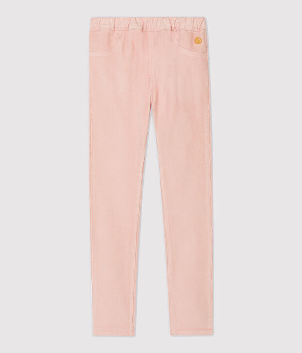 Pantaloni slim in velluto bambina rosa