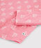 Pigiama jacquard gatti bambina in lana e cotone rosa CHEEK/bianco MARSHMALLOW