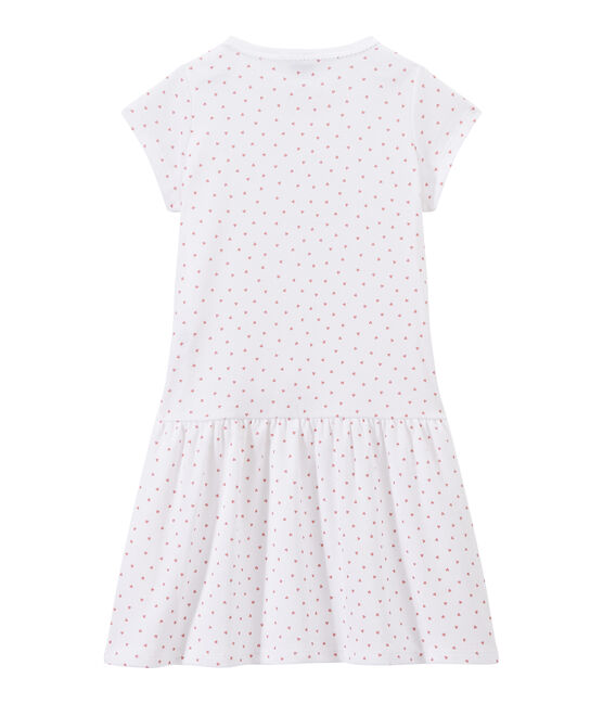 Camicia da notte bambina con stampa a cuori bianco ECUME/rosa ROSE