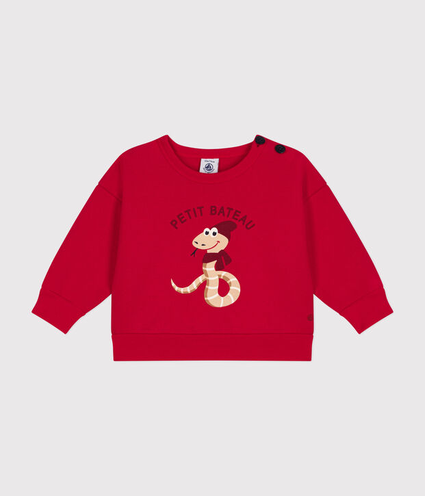 Maglia beb&egrave; in tessuto felpato rosso