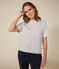 T-shirt Le Boxy in tubique donna ecru/blu