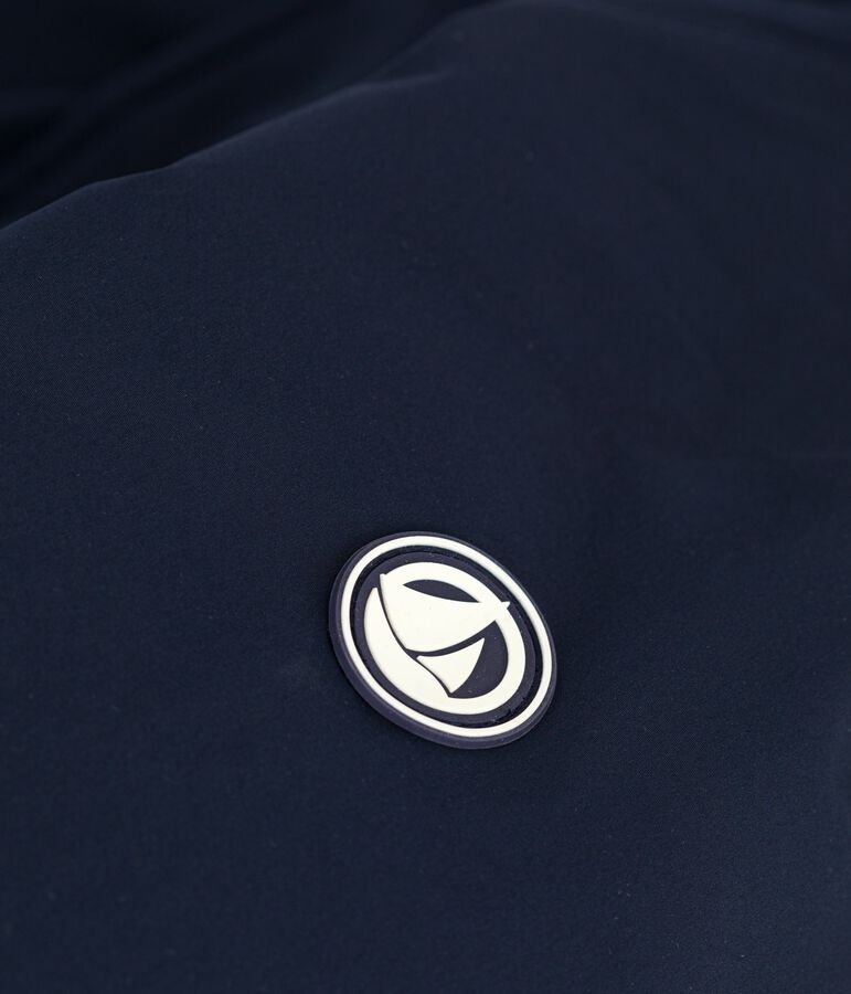 Parka bambino lunghezza midi tinta unita blu