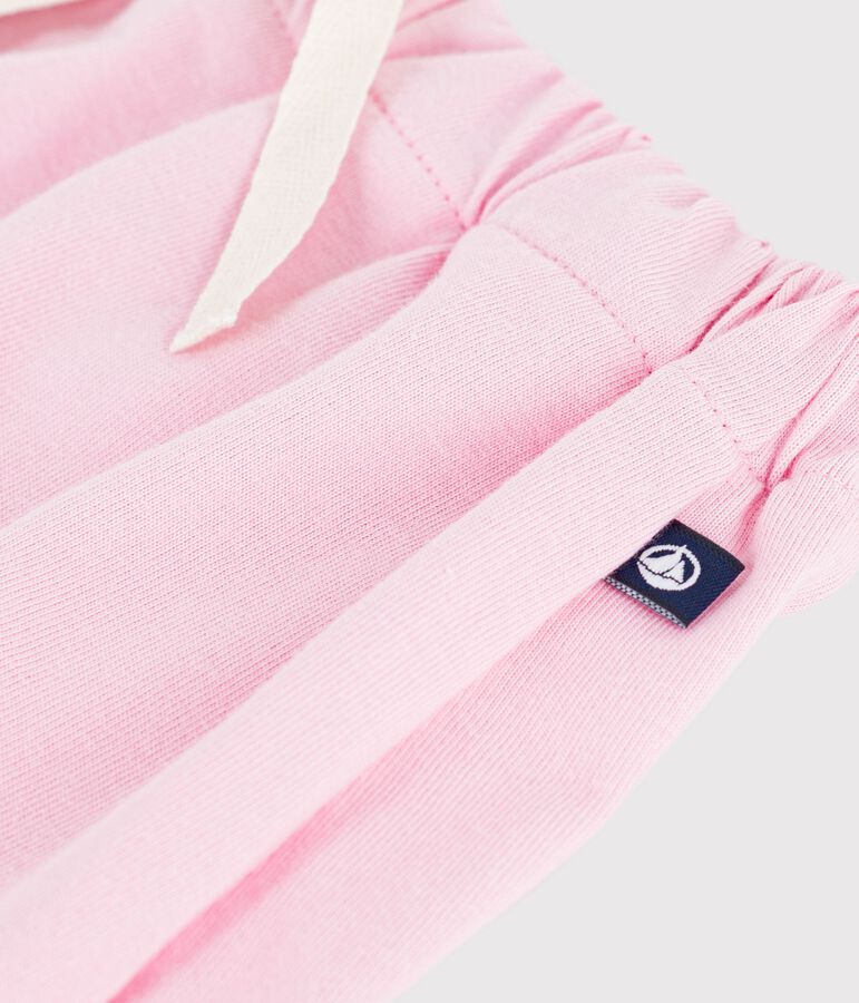 Shorts in cotone tinta unita bambina rosa