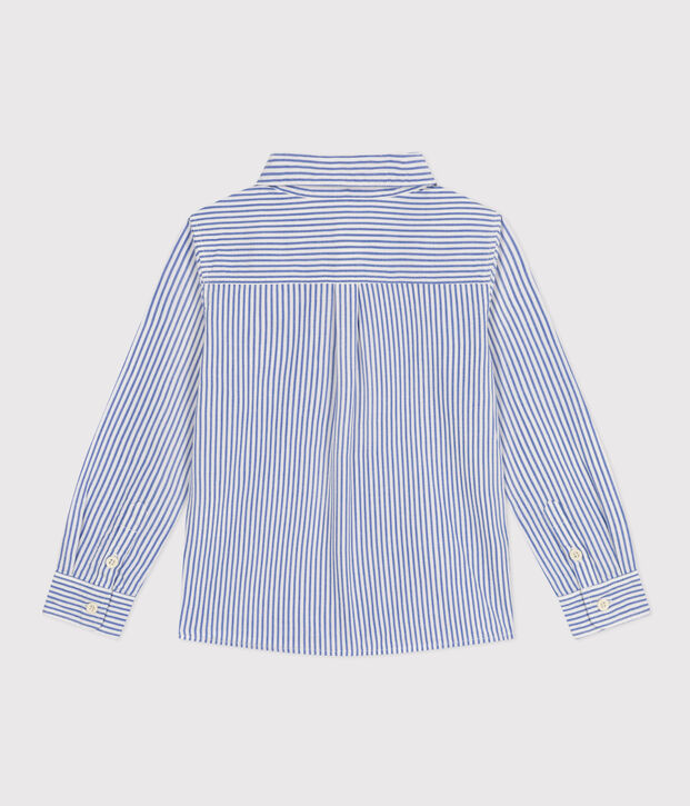 Camicia a righe bambino blu/bianco