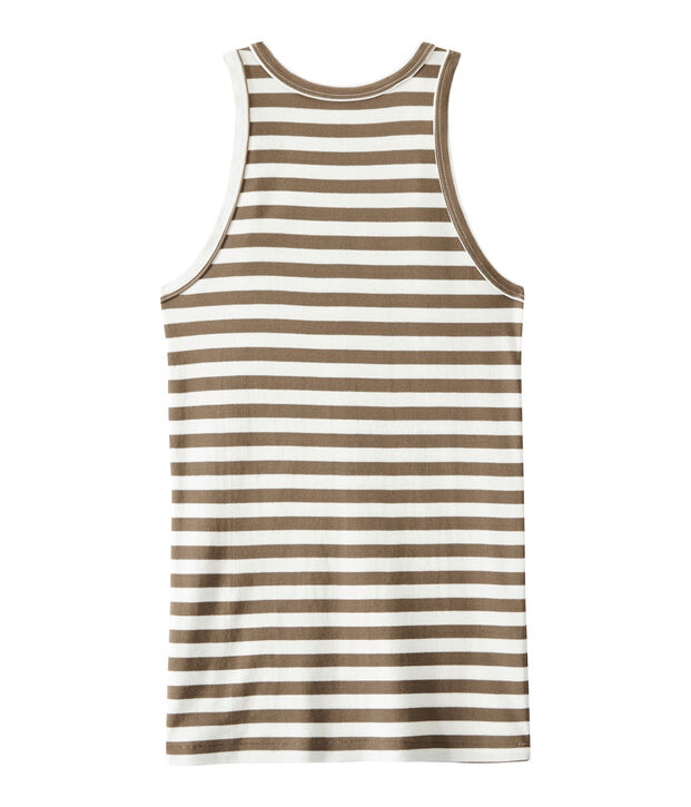 Canotta donna in costina originale 1x1 marrone/bianco