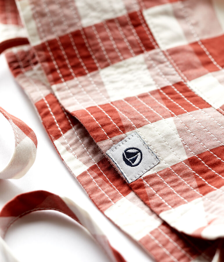 Bob vichy beb&egrave; marrone/ecru