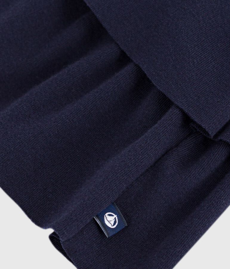 Gonna in cotone tinta unita bambina blu