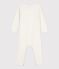 Body lungo in lana e cotone neonato ECRU 08163