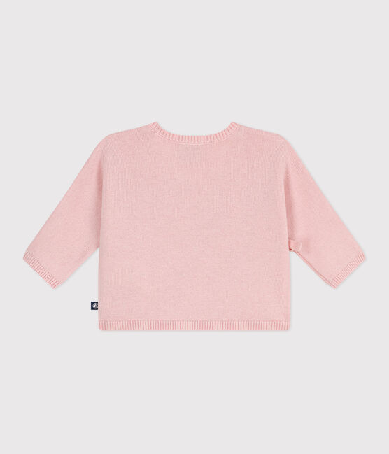 Brassière con incrocio in maglia traforata di misto lana e cotone neonato rosa JOLI
