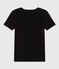 T-shirt Iconica a maniche corte a coste tinta unita donna nero BLACK