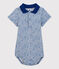 Body collo polo in cotone bebè maschio grigio POUSSIERE/blu SURF