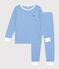Pigiama rigato bambino in cotone DELPHINIUM/ MARSHMALLOW