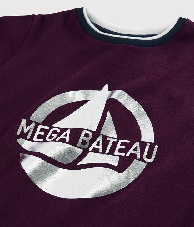 T-shirt serigrafata bambino viola