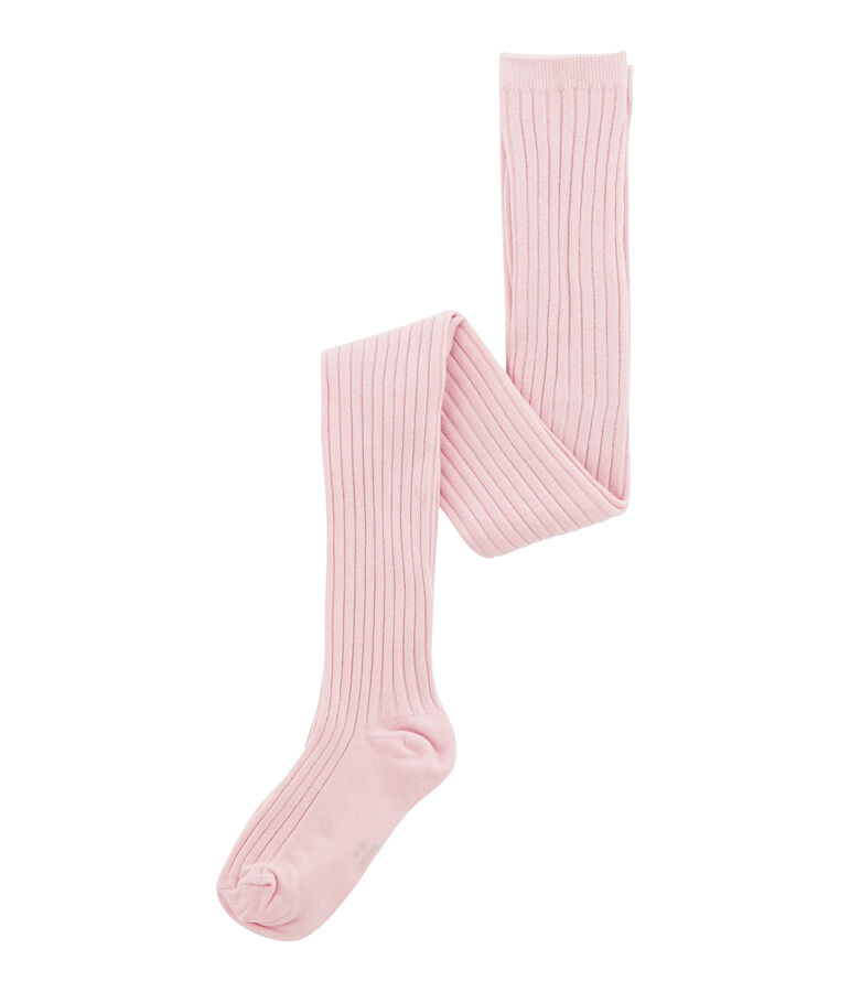 Collants a costina 5x2 per bambina rosa