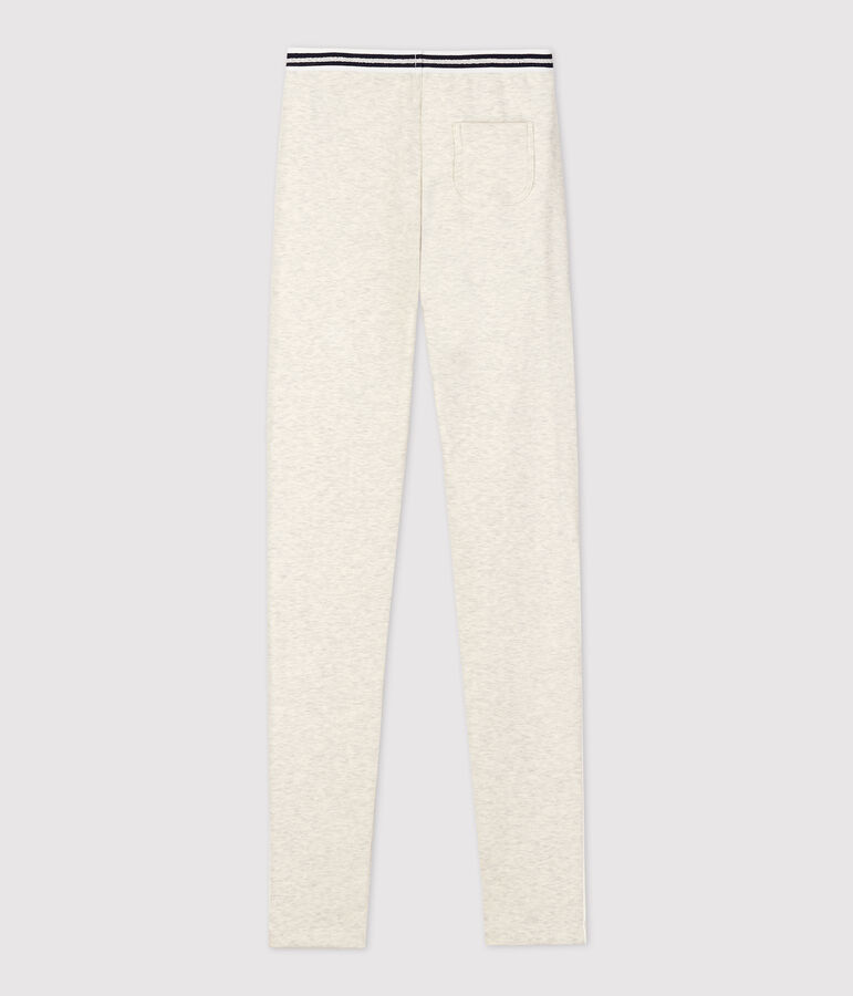 Jeggings bambina in cotone stretch beige