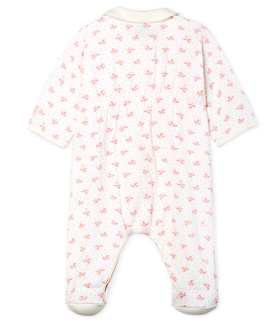 Tutina pigiama bambina in tubique bianco MARSHMALLOW/rosa GRETEL