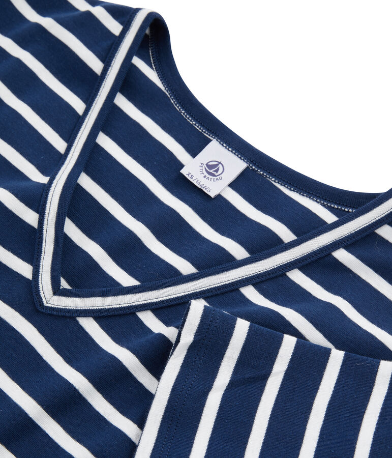 T-shirt iconica donna blu/bianco