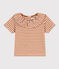 Blusa a maniche corte bebè in jersey fiammato a righe TOAST/ DOLL