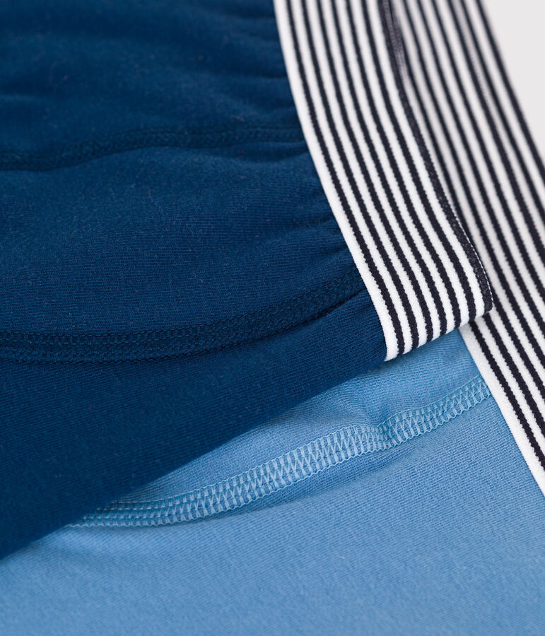 Set di 2 boxer in cotone ed elastan tinta unita bambino multicolore