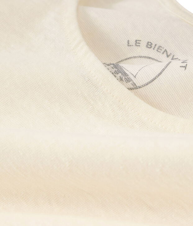 Canottiera in lino donna bianco