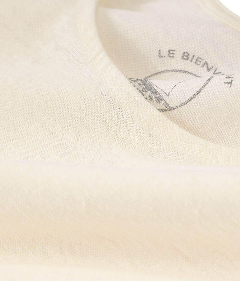 Canottiera in lino donna bianco MARSHMALLOW