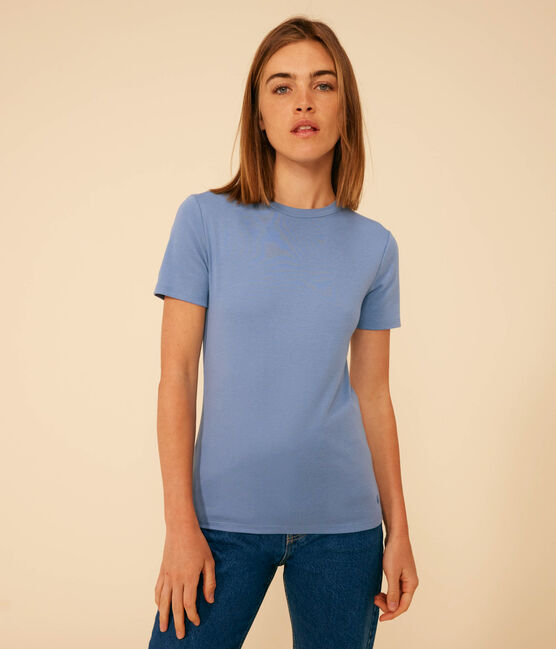 T-shirt L'ICONIQUE girocollo in cotone Donna blu BEACH