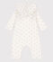 Tutina lunga bebè in cotone ovatta con cappuccio bianco MARSHMALLOW/bianco MULTICO