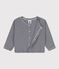 Cardigan neonato in cotone  blu SMOKING/bianco MARSHMALLOW