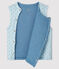Gilè blu smanicato reversibile per bebé maschio a costine in ovatta blu FRAICHEUR/bianco MULTICO