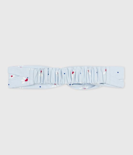 Fascia in popeline con stampa a fiori bambina blu FRAICHEUR/bianco MULTICO