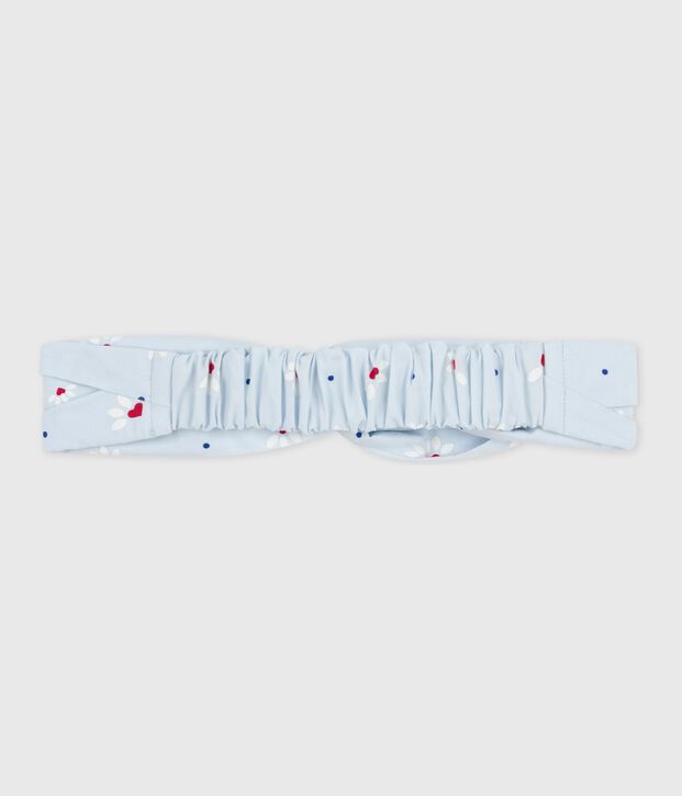 Fascia in popeline con stampa a fiori bambina blu/multicolore
