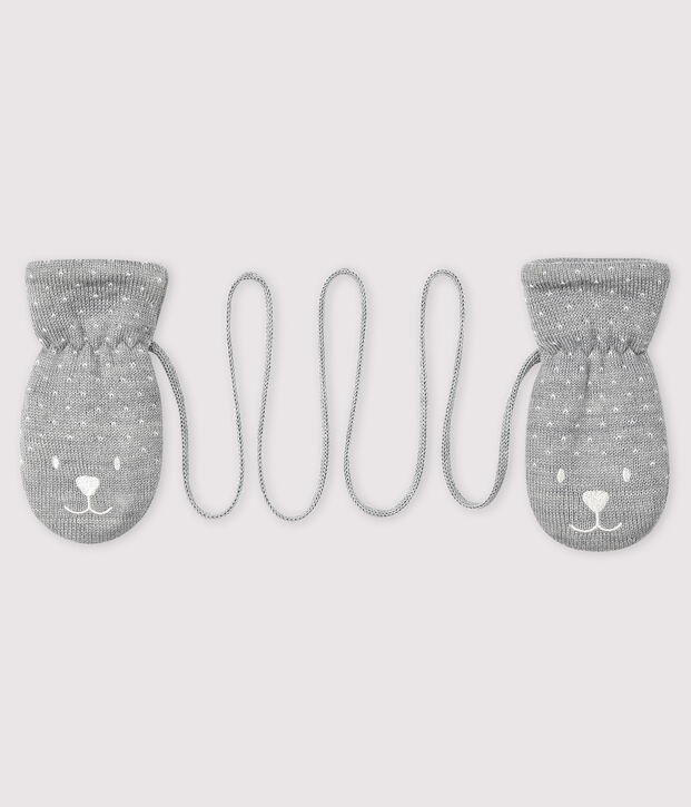 Muffole beb&egrave; foderate in micro pile grigio