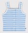 Canotta in cotone a righe bambino blu/bianco
