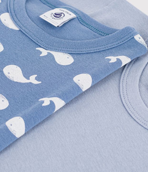 Set di T-shirt a maniche corte in cotone con balene stampate bambino multicolore