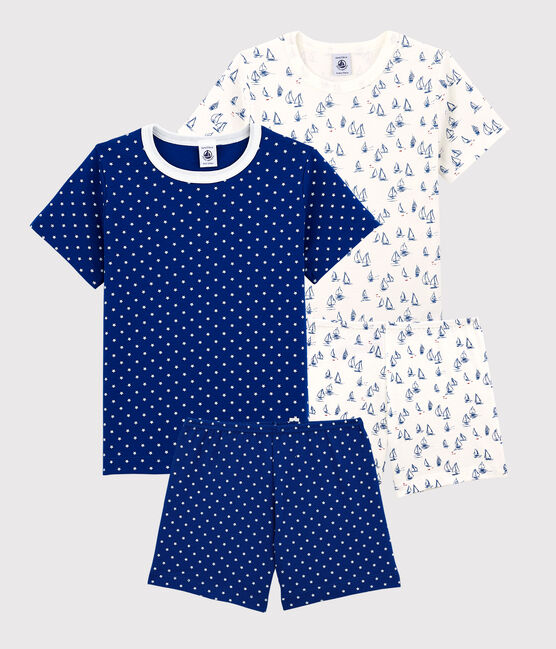 Confezione da 2 pigiami corti con barche a vela e stelle bambino in cotone variante 1
