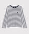 Maglie a righe da donna in cotone spesso a maniche lunghe bianco/blu