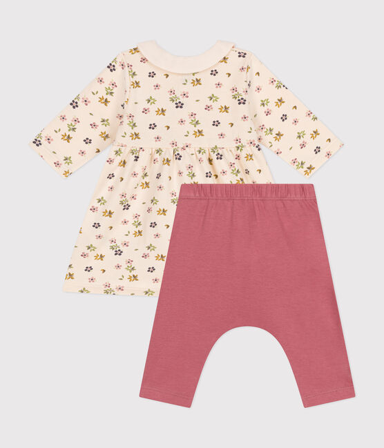 Abito e leggings in cotone neonato bianco AVALANCHE/ MULTICO