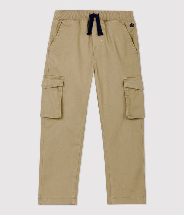 Pantaloni in gabardine bambino beige