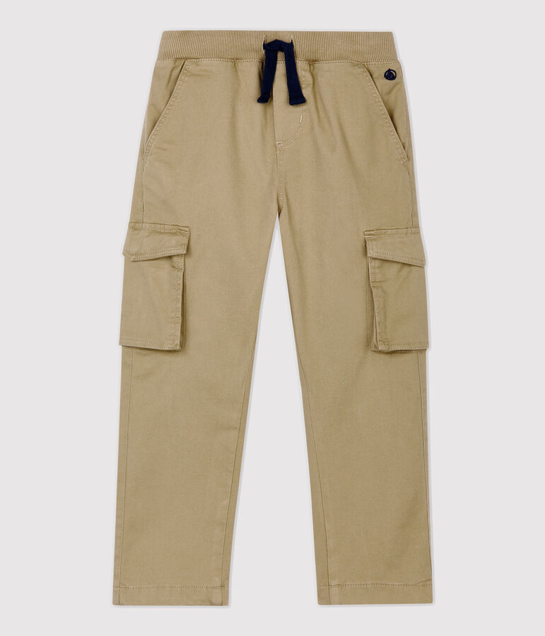 Pantaloni in gabardine bambino beige