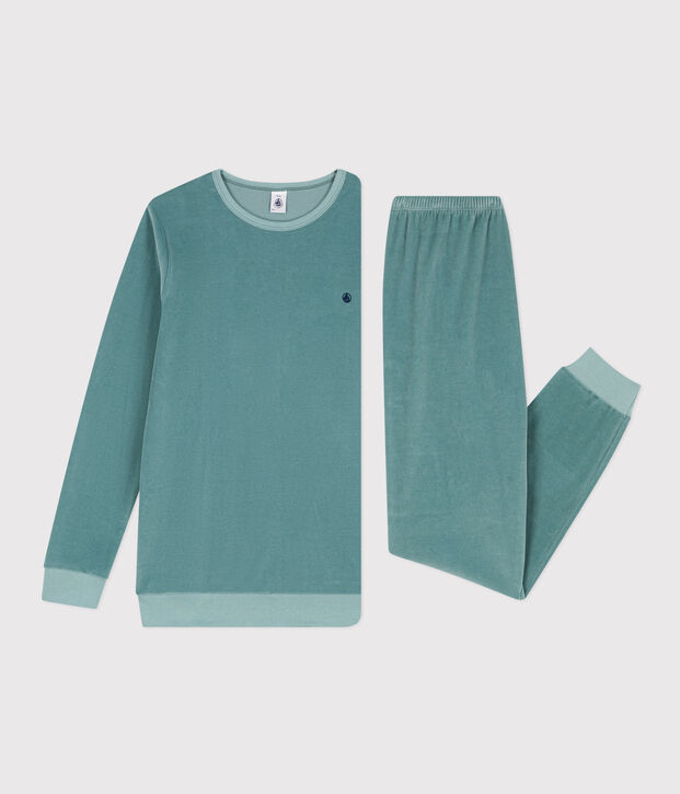 Pigiama bambino in velluto verde