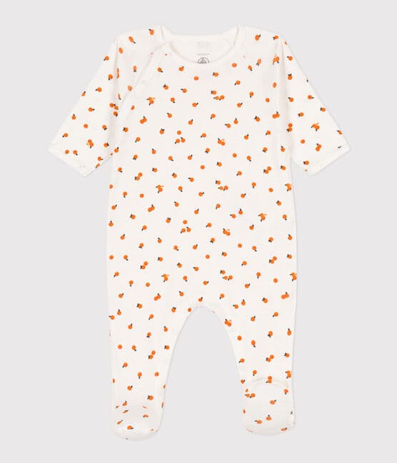 Tutina pigiama arance in cotone bianco MARSHMALLOW/bianco MULTICO