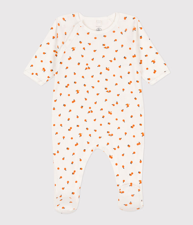 Tutina pigiama arance in cotone bianco/multicolore