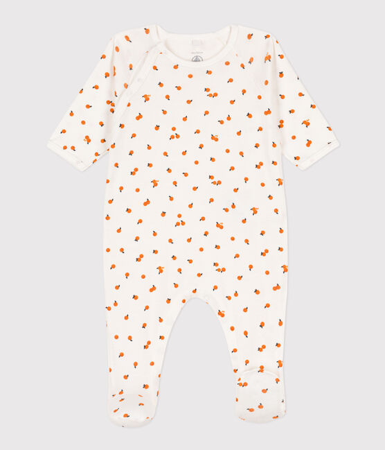 Tutina pigiama arance in cotone bianco MARSHMALLOW/bianco MULTICO
